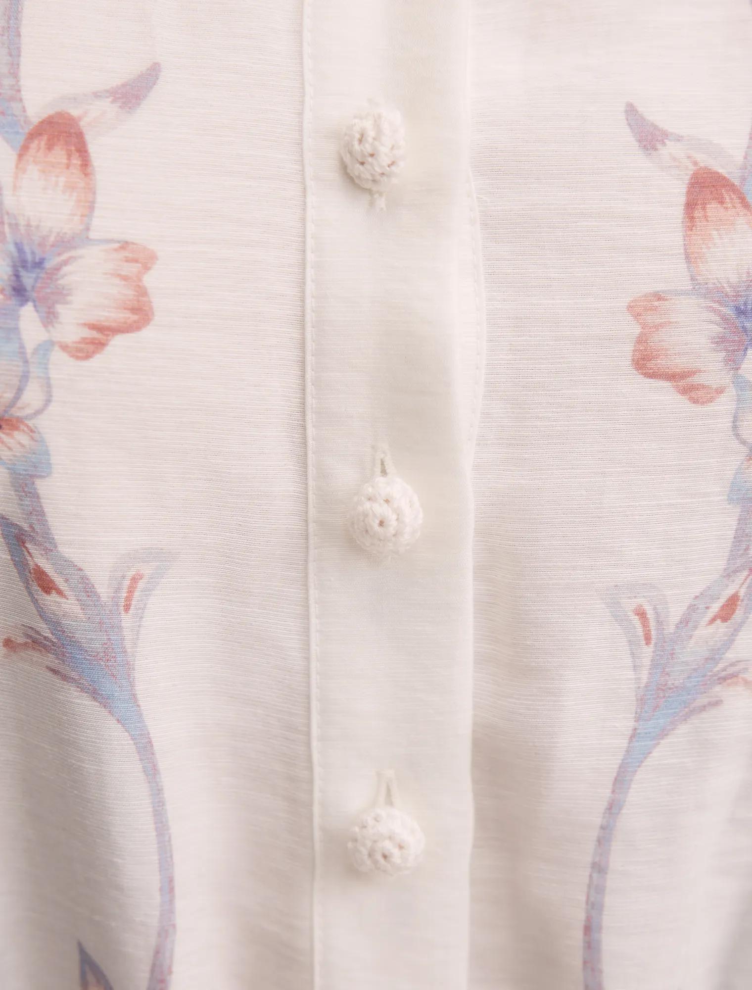 Adi Desenli Mini Elbise Iced Scroll Çiçek Desenli