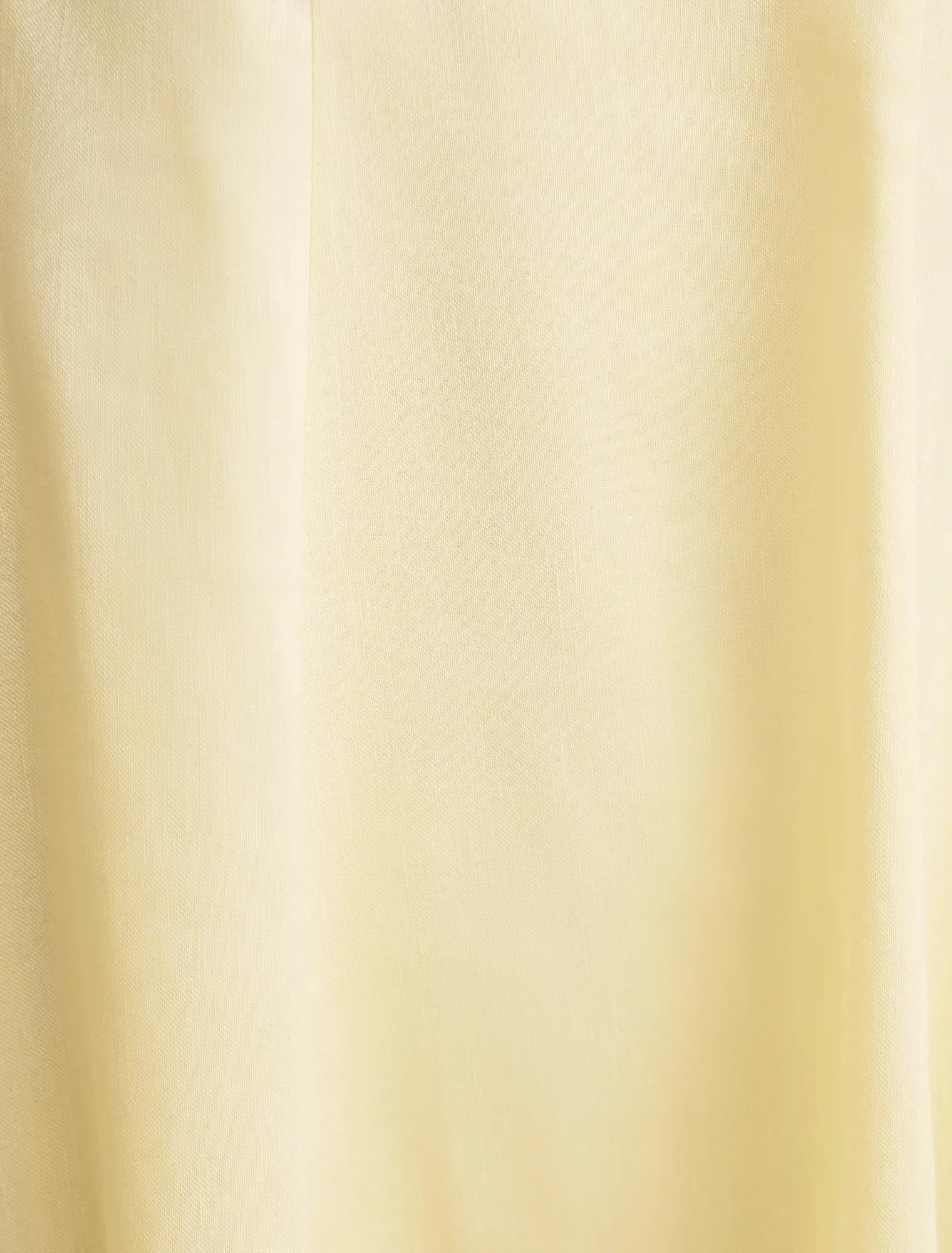 Emery Panel Midi Elbise Yumuşak Daffodil