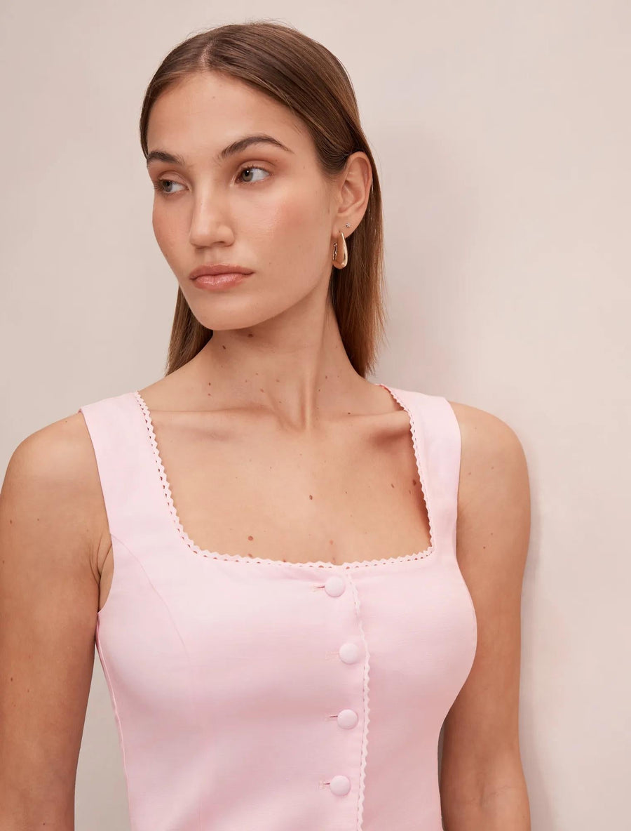 Romy Düğmeli Bluz Uçuk Pembe