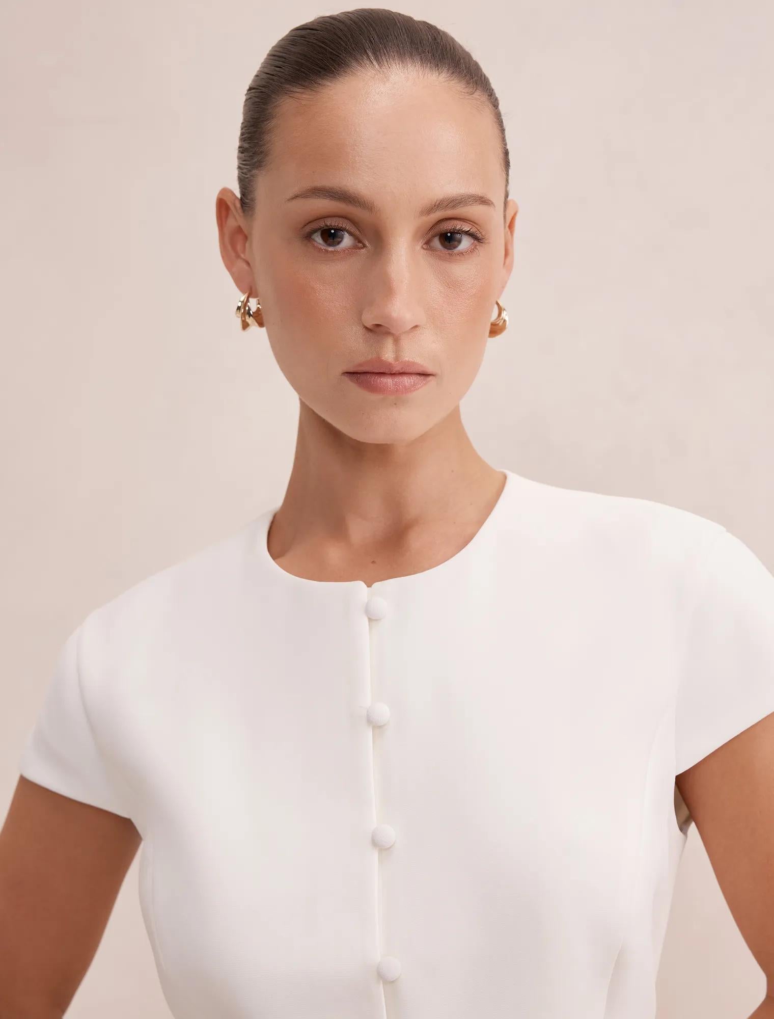 Ellie Petite Modern Kesim Ceket Kırık Beyaz