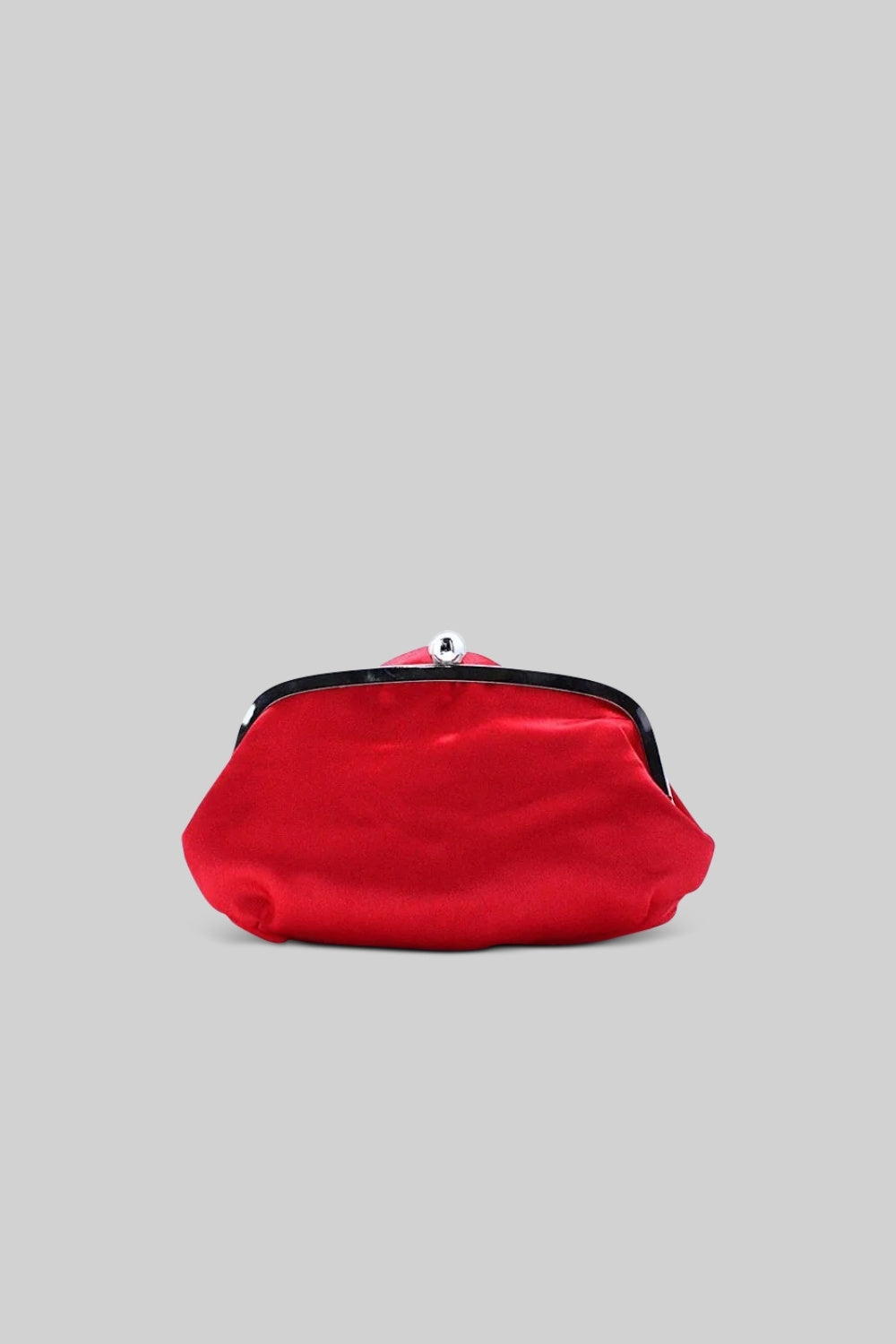 Saten Çiçek Clutch Çanta - Kırmızı