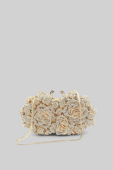 Kristal Süsleme Clutch Çanta - Altın