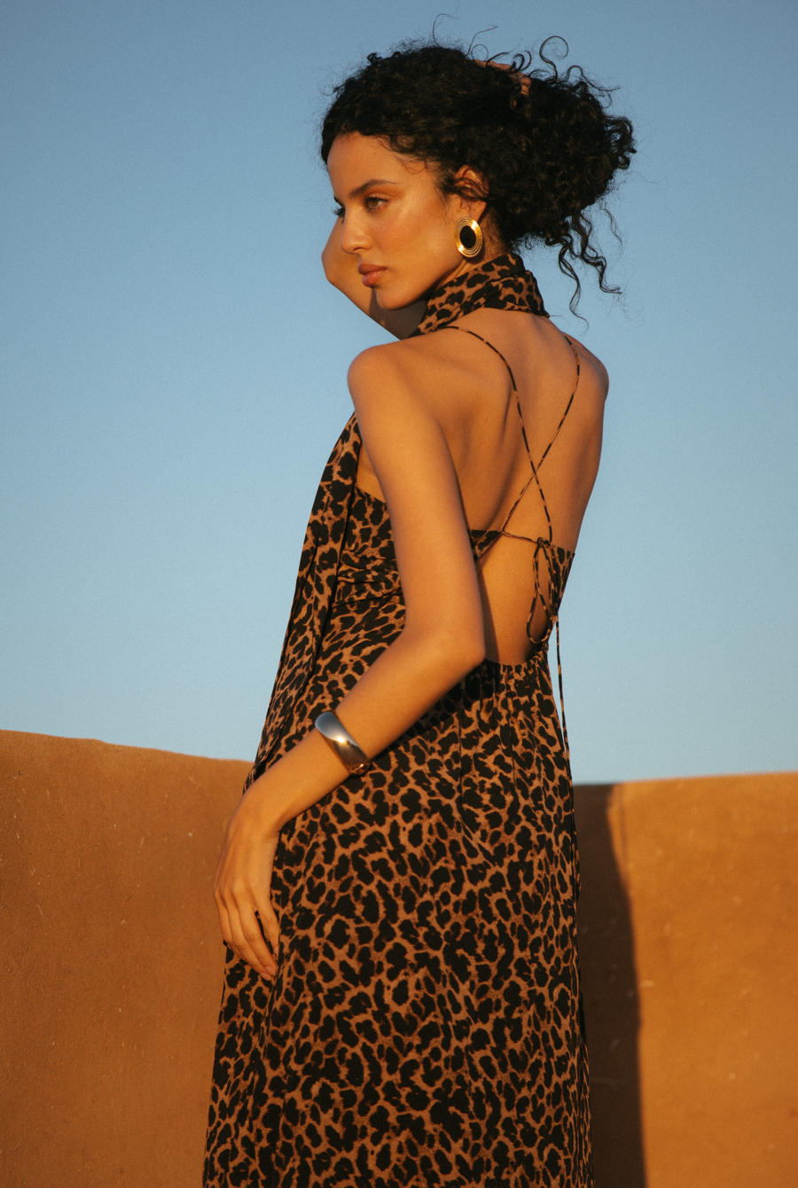 St Tropez Elbise - Leopar Desen
