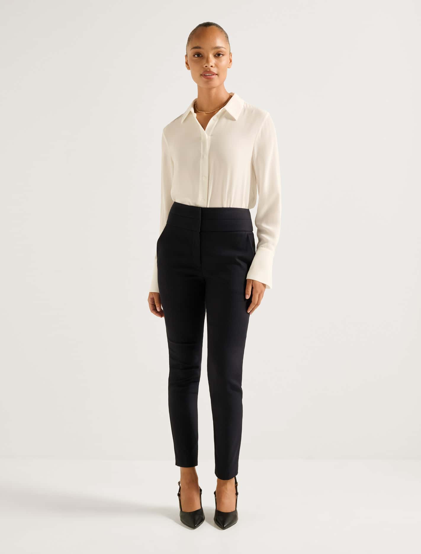 Georgia High-Waist Full-Length Pantolon Lacivert