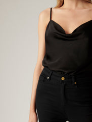 Rosalie Cowl Cami Siyah