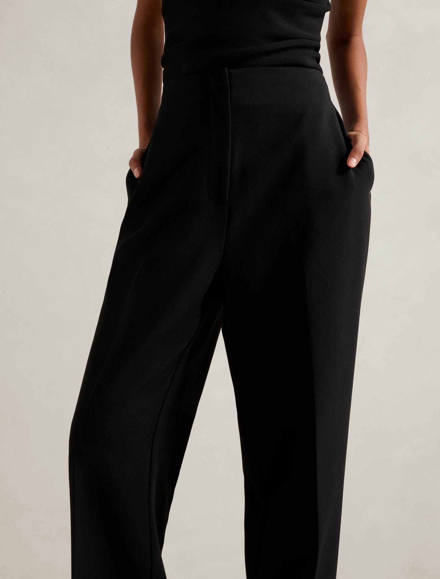 Fiora Petite Düz Paça Pantolon Siyah