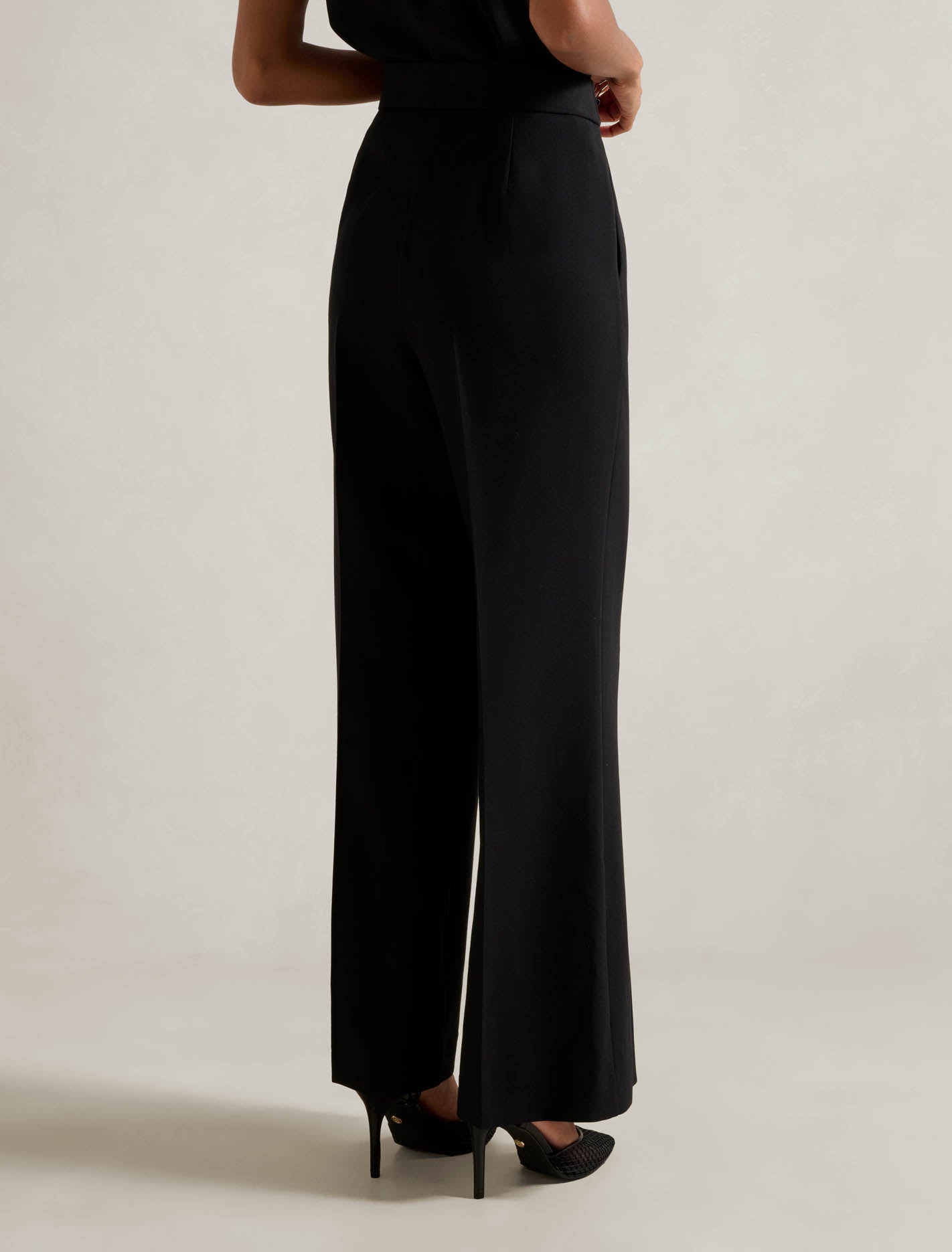 Marissa Petite Geniş Paça Pantolon Siyah
