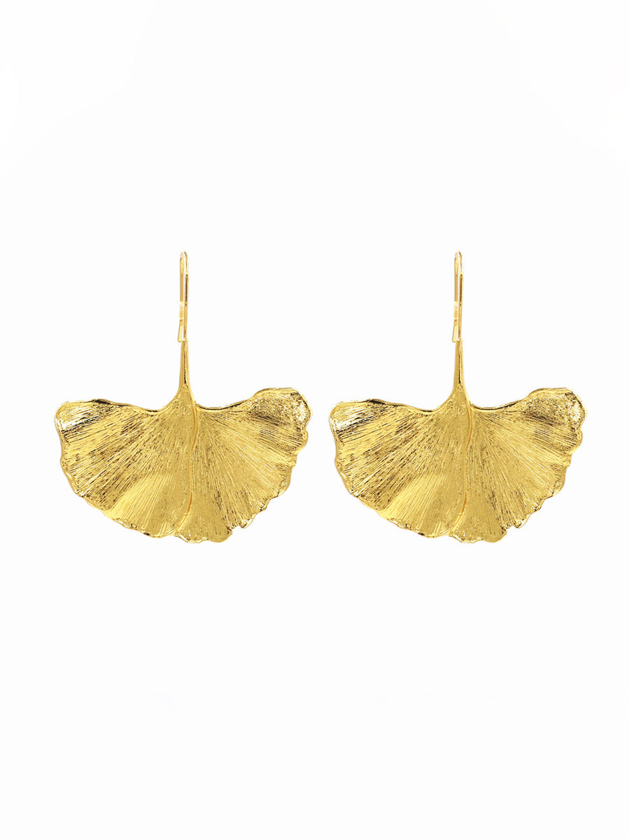 Ginkgo Yaprağı Küpeleri