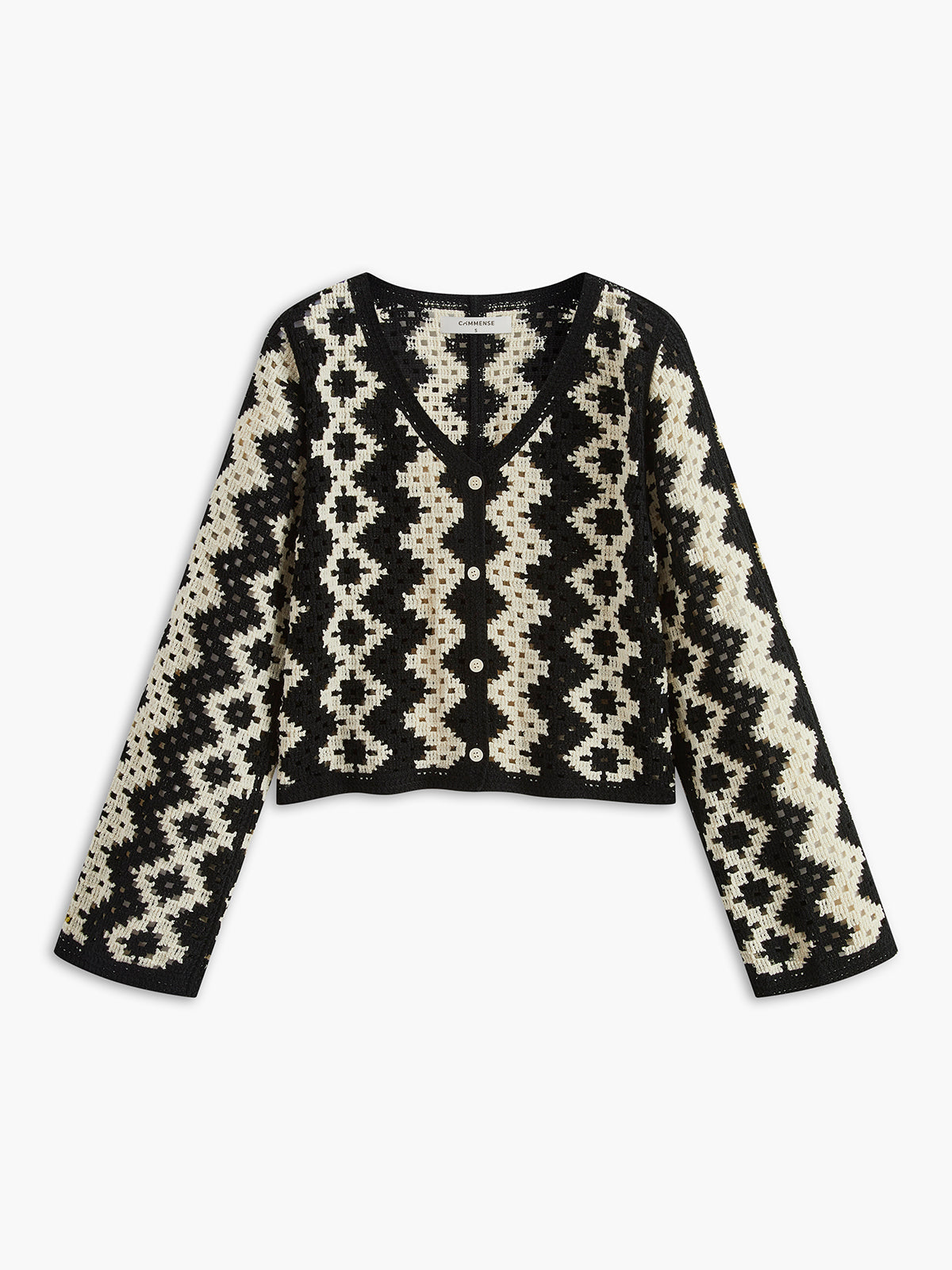 V Yaka Chevron Göğüslü Hırka