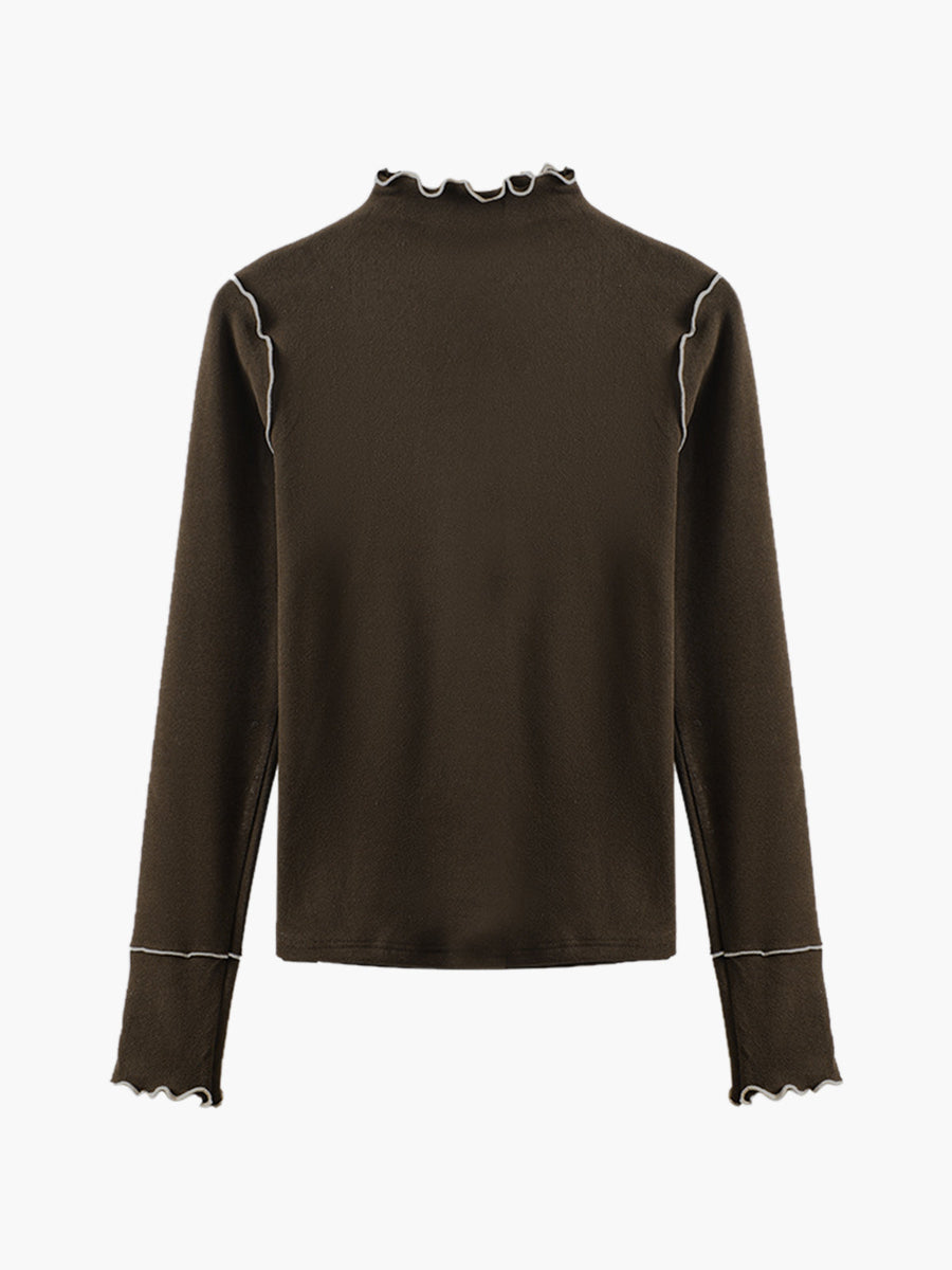 Dalgalı Kesim Jersey Slim Tişört