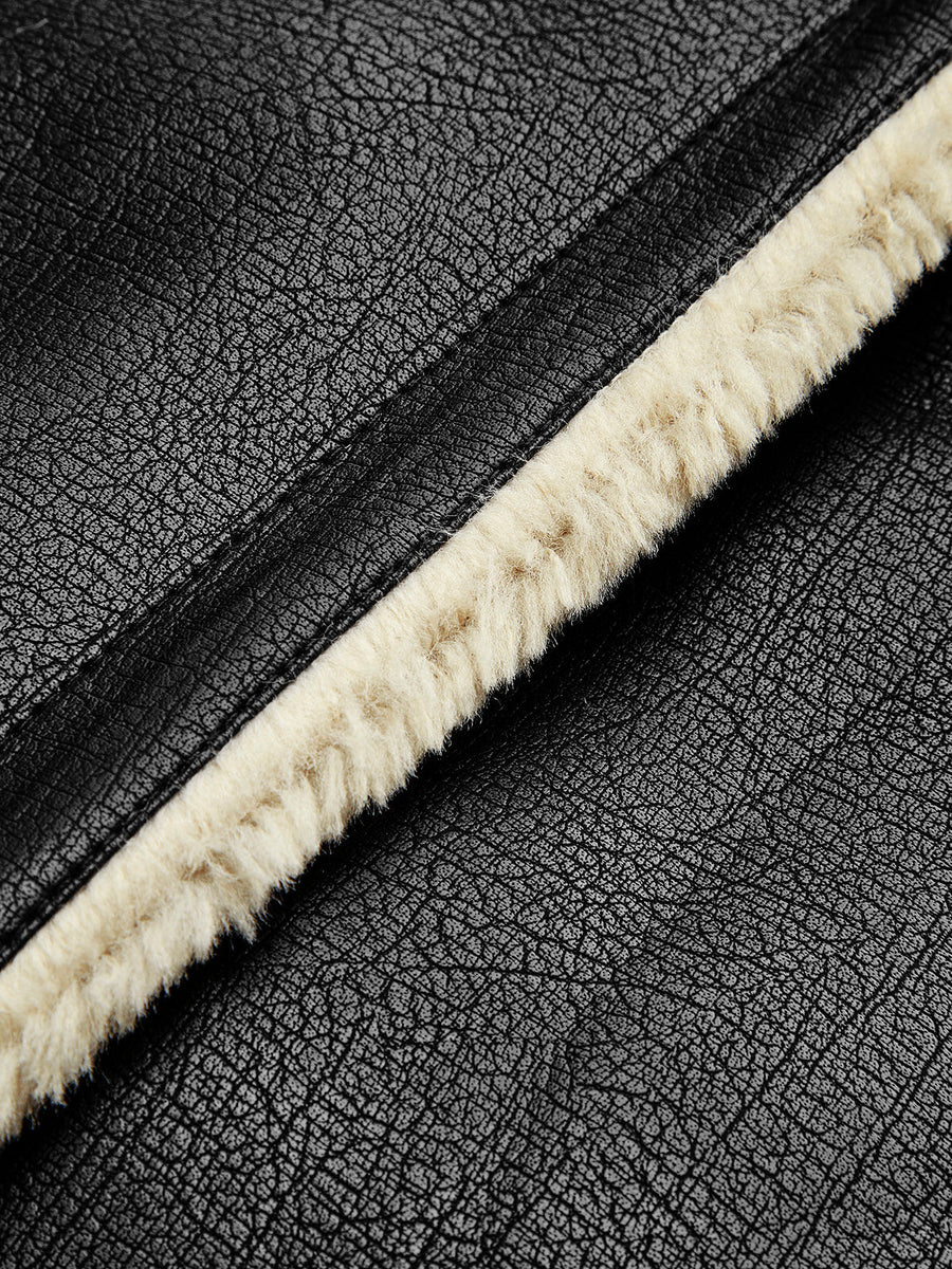 Too Blessed Sherpa Astarlı Shearling Deri Uçuş Ceketi