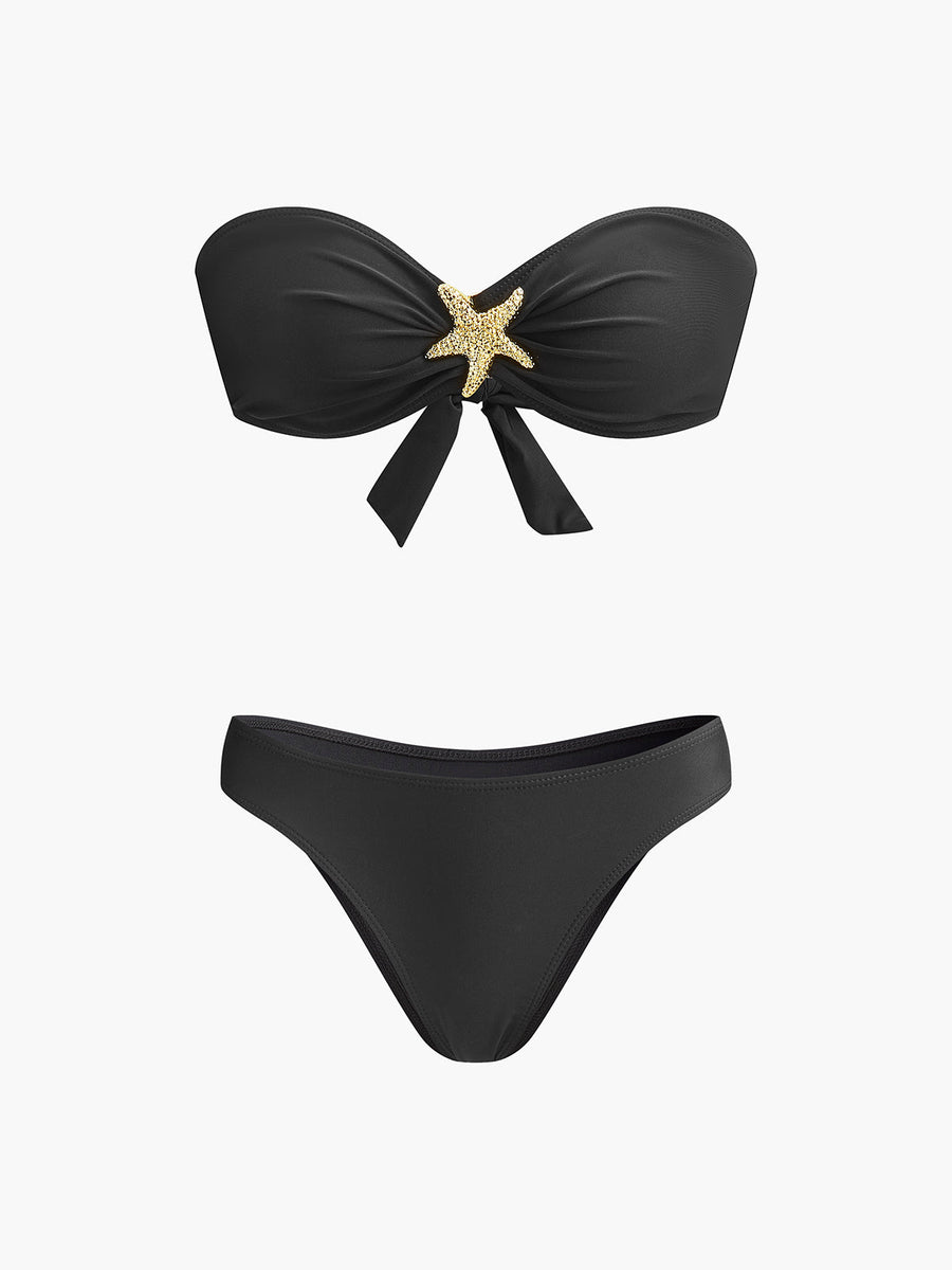 File Etekli Deniz Yıldızı Detaylı Bandeau Bikini