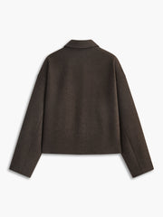 Düz Fermuarlı Tweed Ceket