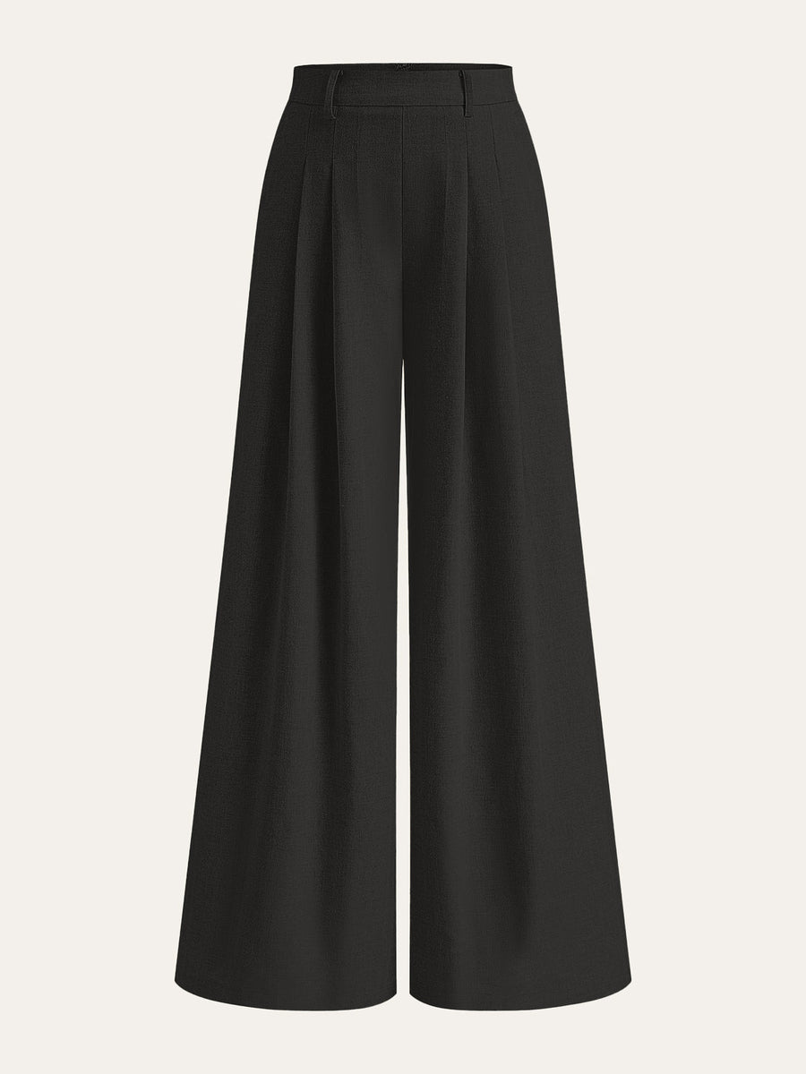 Keten Karışımlı Geniş Paça Pantolon