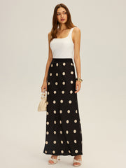Saten Puantiyeli Uzun Etek