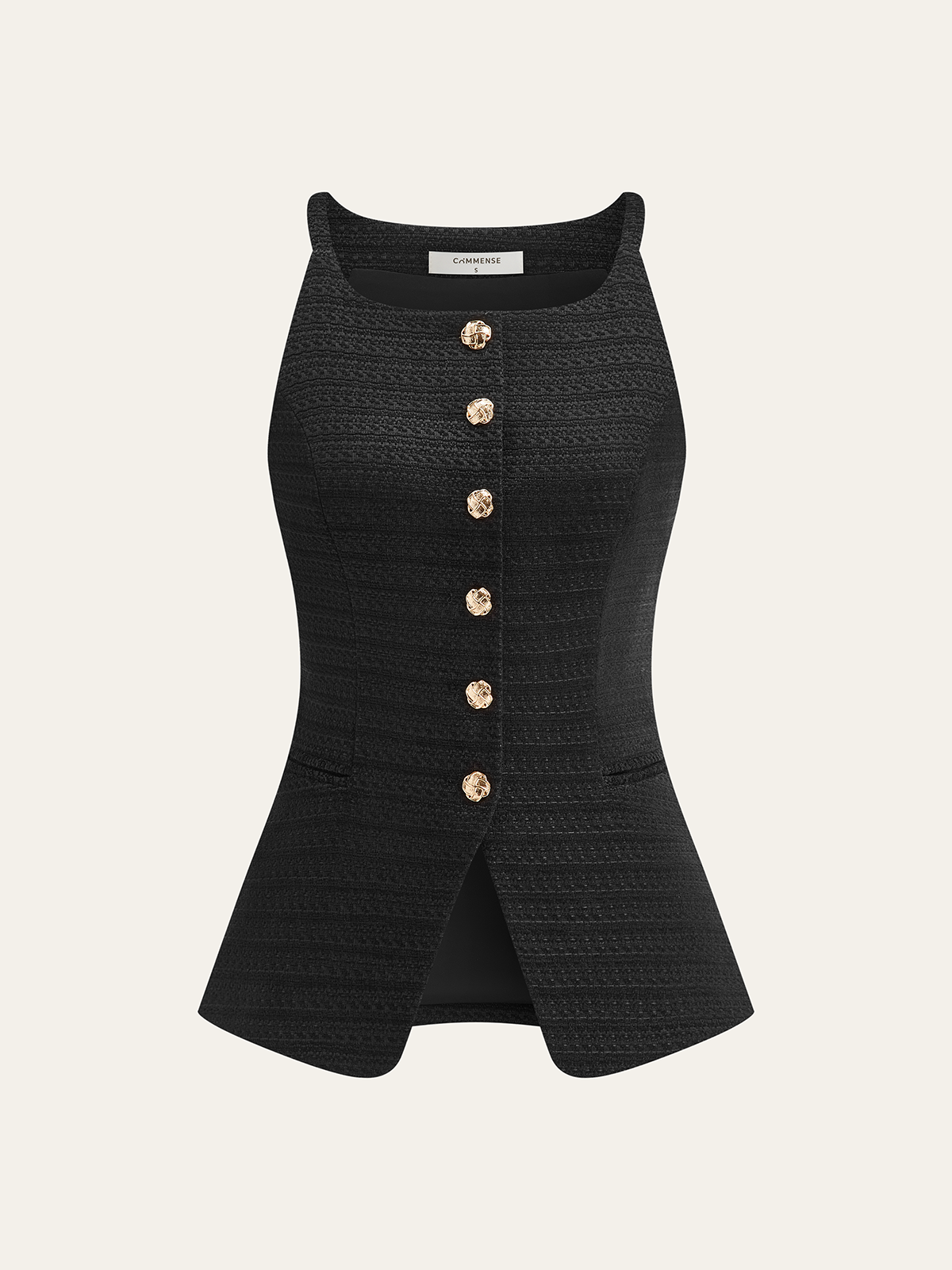 Cepli Tweed Metal Düğmeli Şort Takımı