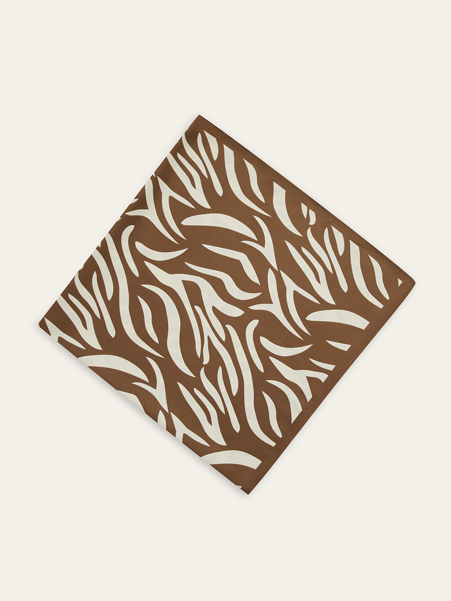 Zebra Desenli Kare Atkı