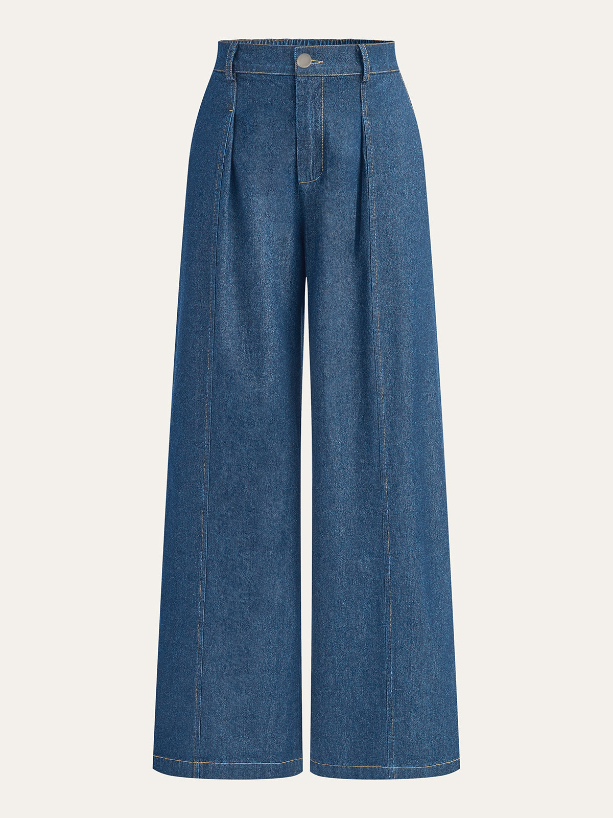 Orta Bel Geniş Paça Kot Pantolon