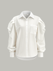 Puf Kollu Düğmeli Gömlek