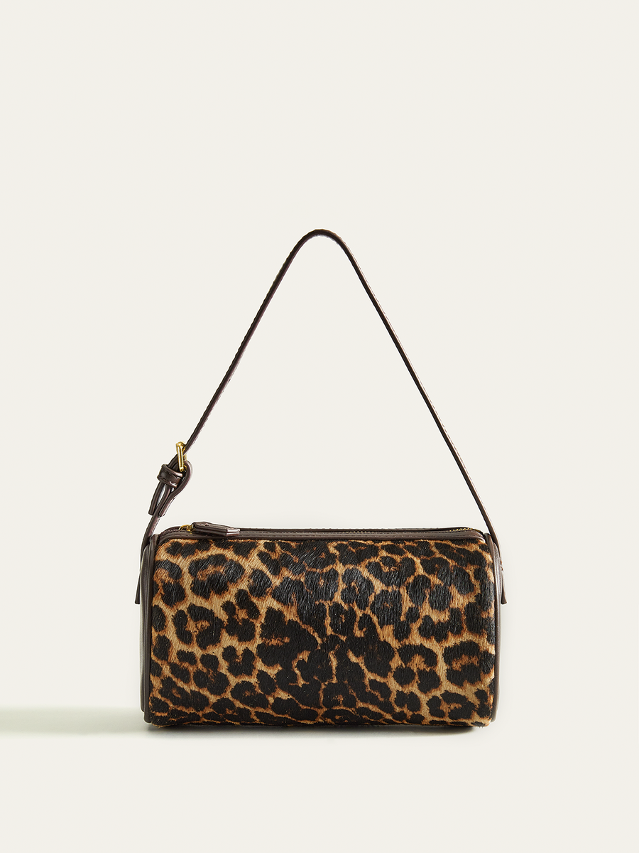 Leopar Desenli Fıçı Çanta