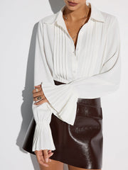 Pileli Çan Kollu Gömlek