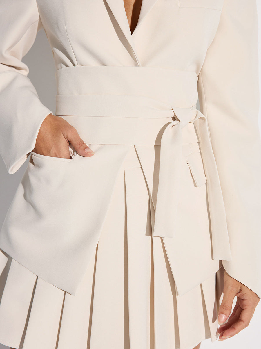 Kemerli Belden Bağlamalı Blazer