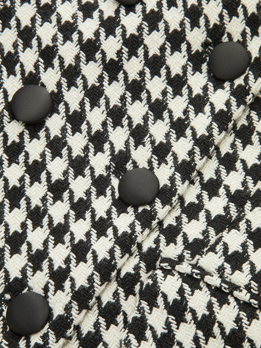 Houndstooth Tweed Kruvaze Blazer