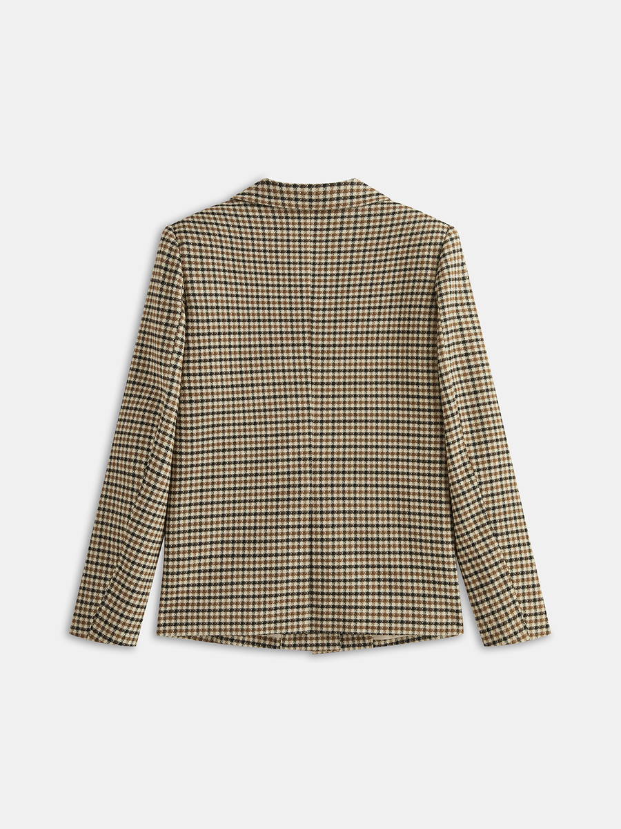 Metal Düğmeli Kareli Blazer