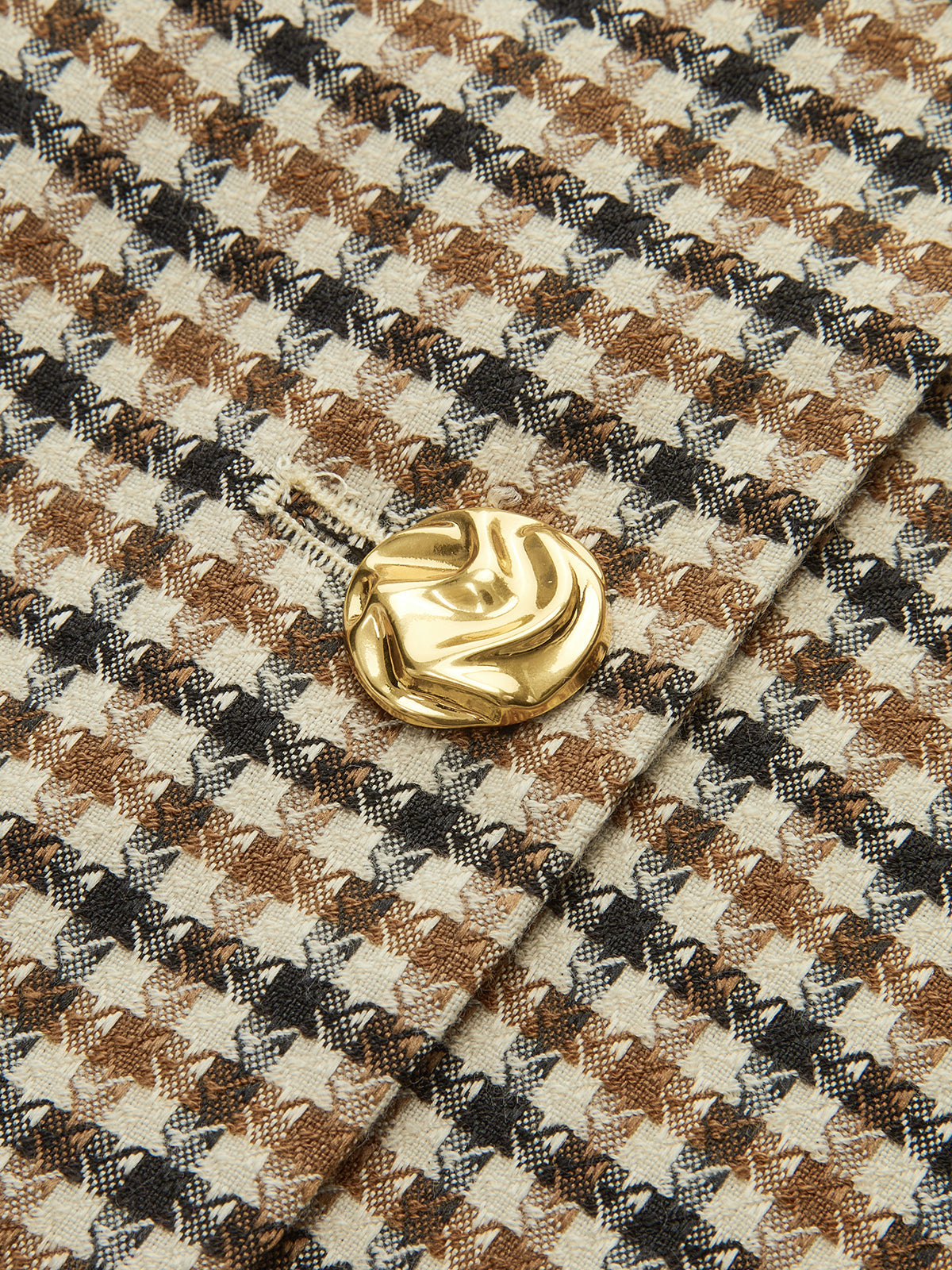 Metal Düğmeli Kareli Blazer