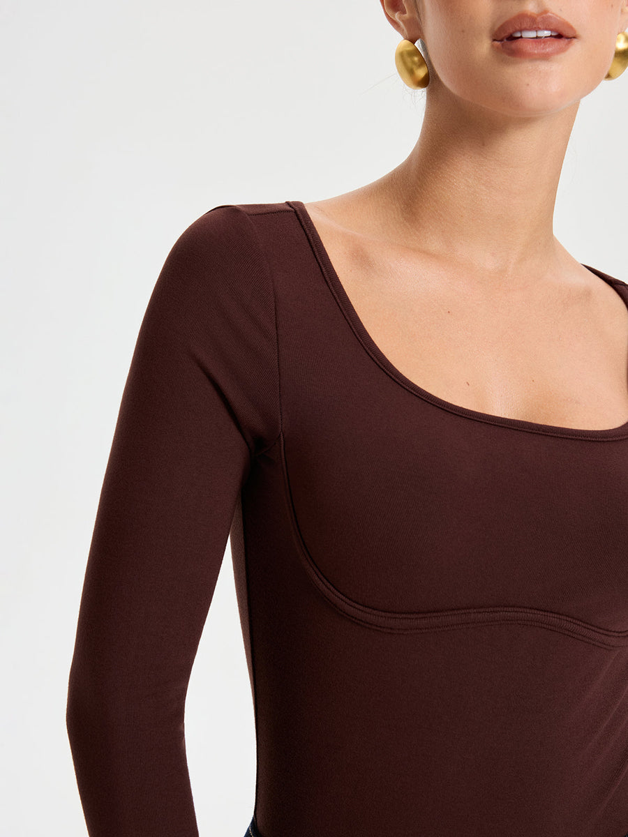 Sütyensiz Kare Yaka Bodysuit
