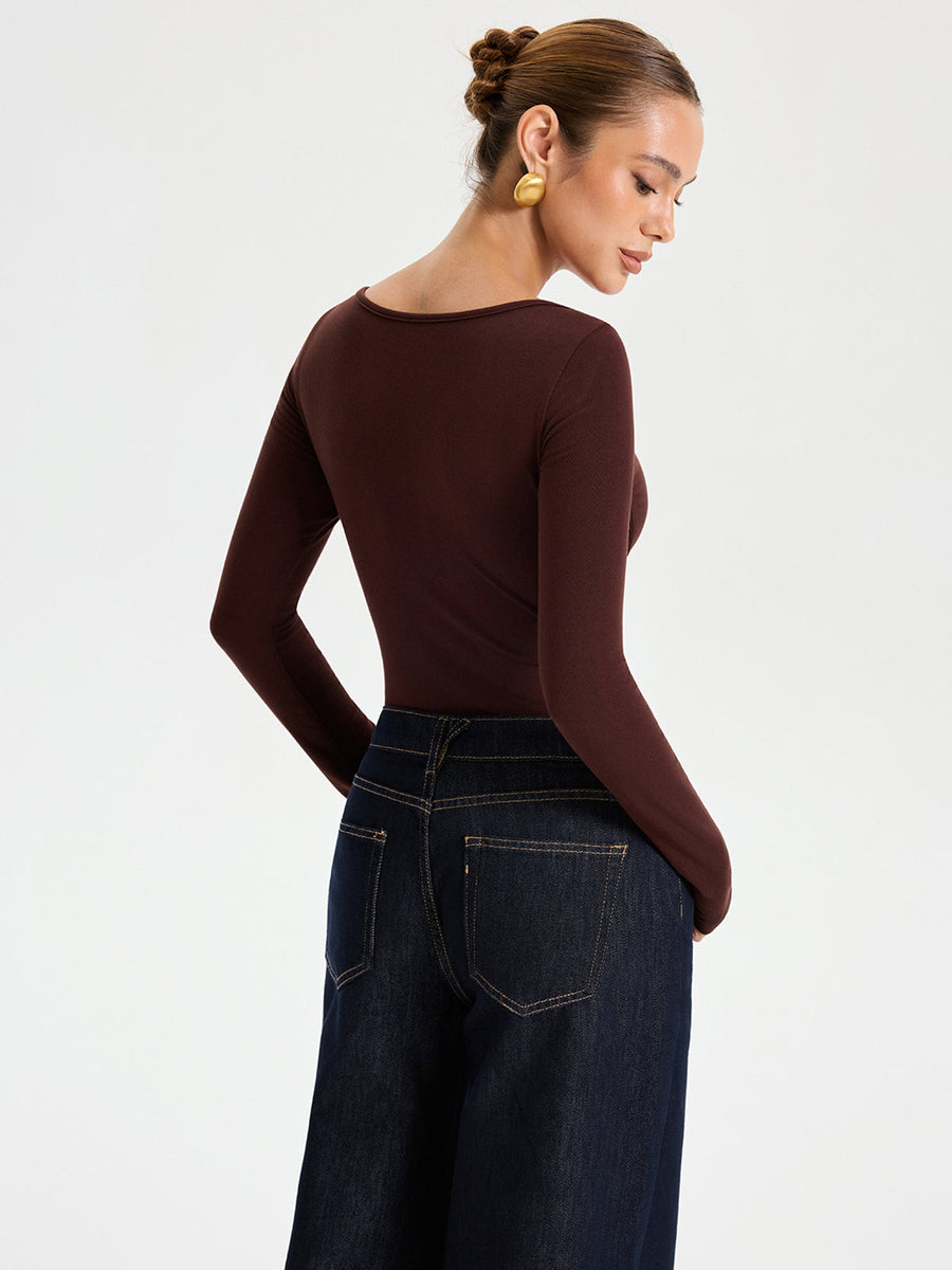 Sütyensiz Kare Yaka Bodysuit