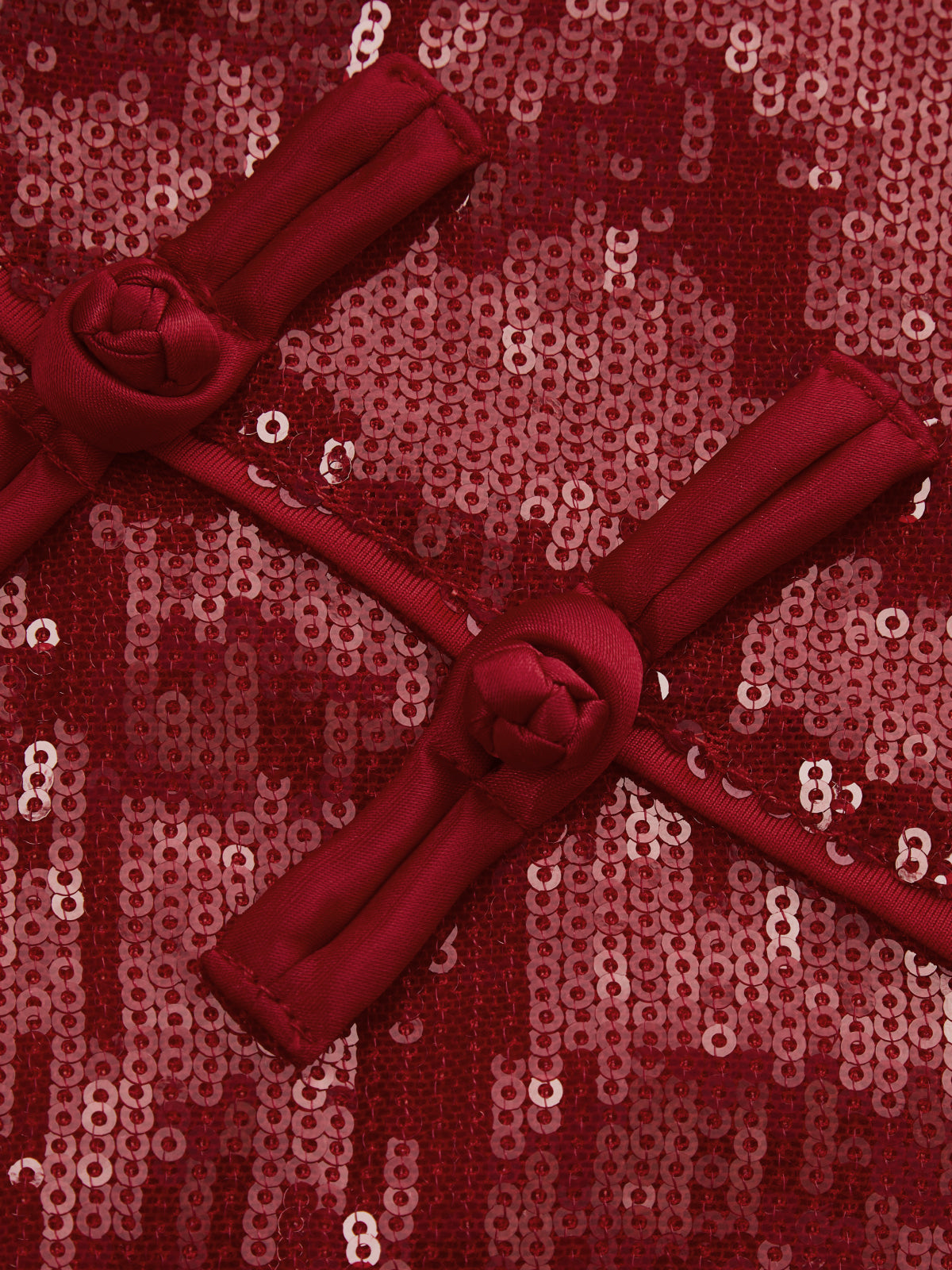 Çin Düğmeli Payetli Qipao Midi Elbise