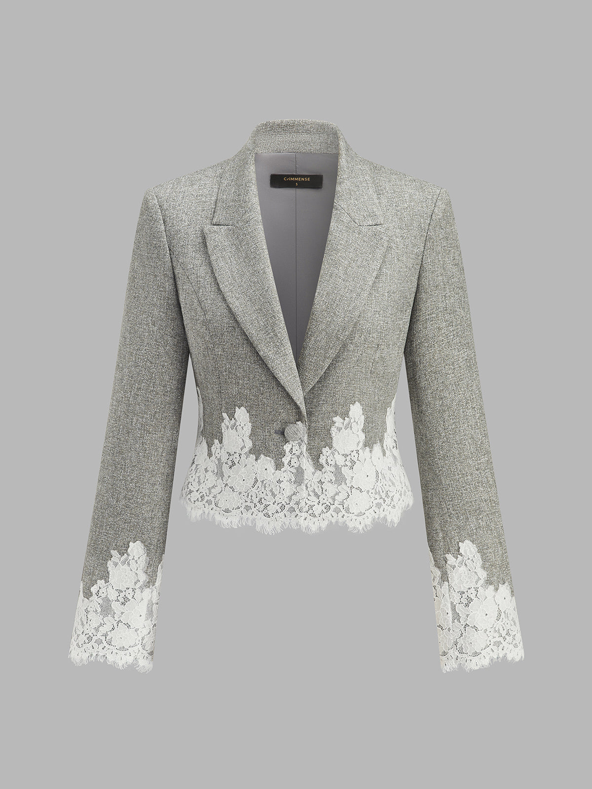 Dantel Uçlu Kısa Tüvit Blazer Ceket