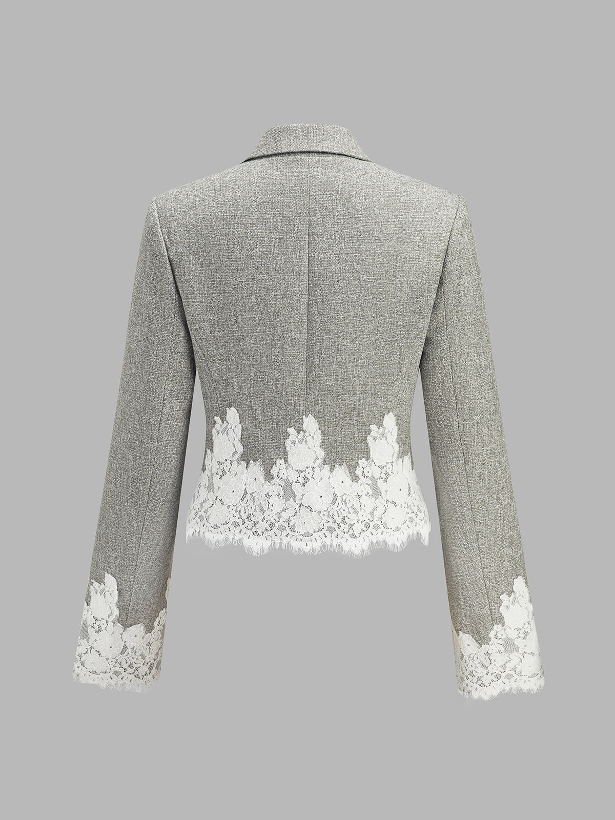 Dantel Uçlu Kısa Tüvit Blazer Ceket