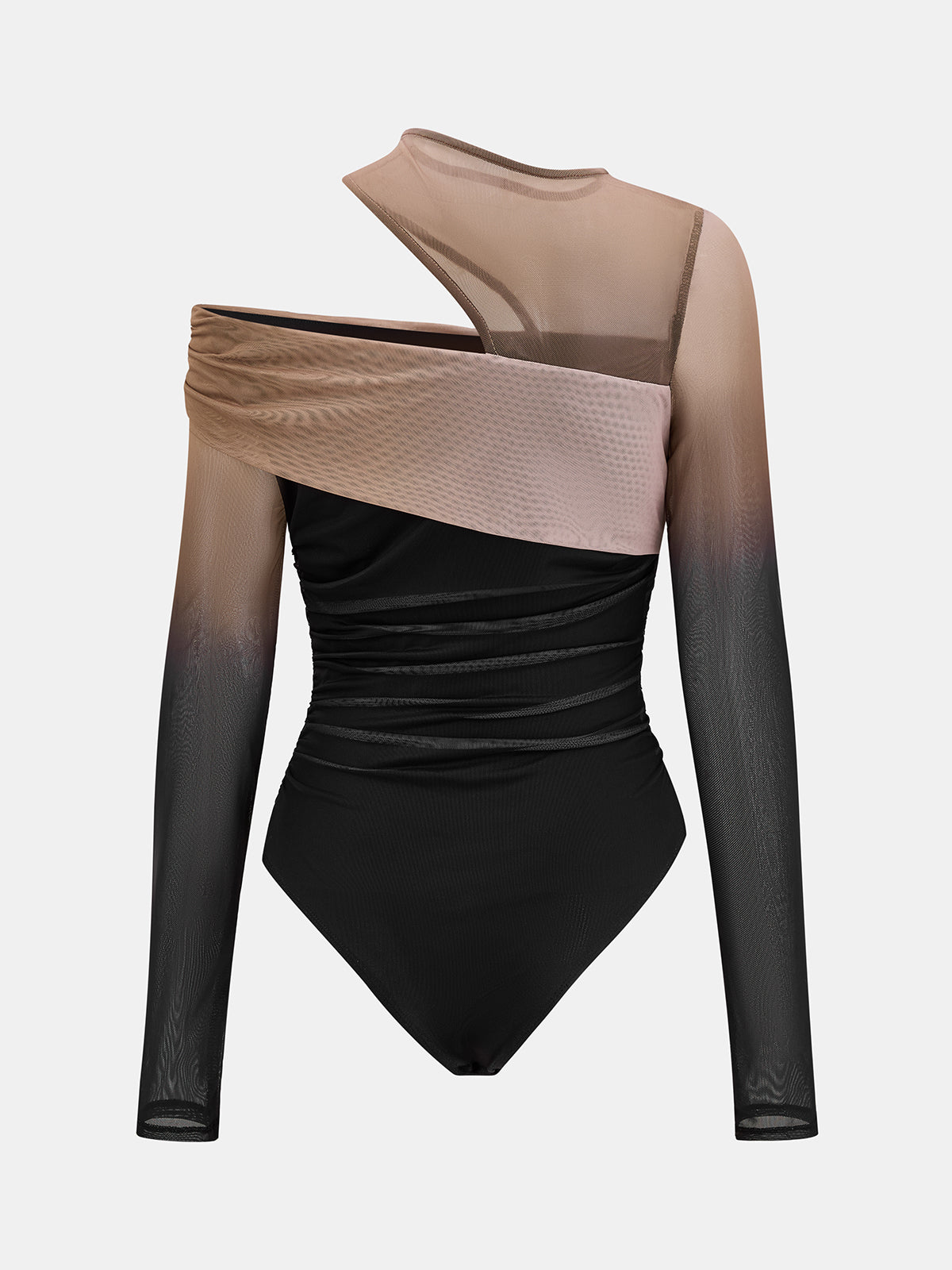 Degrade Tül Dekolteli Body