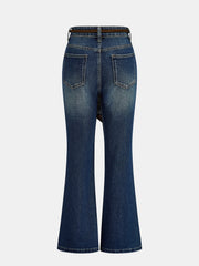 Fular Detaylı Kloş Paça Jean