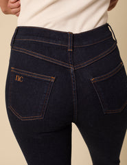 Koyu Denim Kapri Jean Pantolon