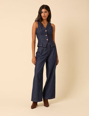 Koyu Denim Yelek