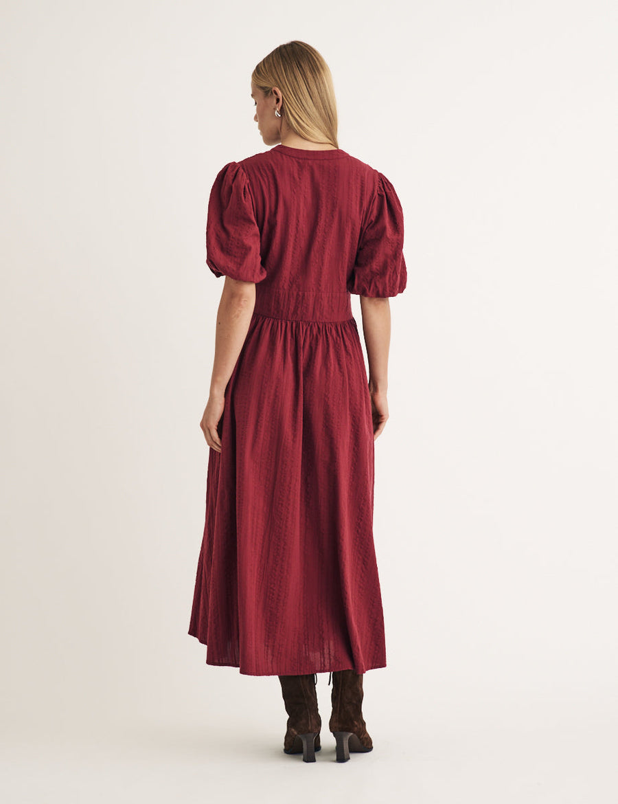 Bordo Starlight Midi Boy Elbise