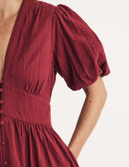Bordo Starlight Midi Boy Elbise