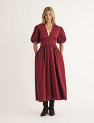 Bordo Starlight Midi Boy Elbise