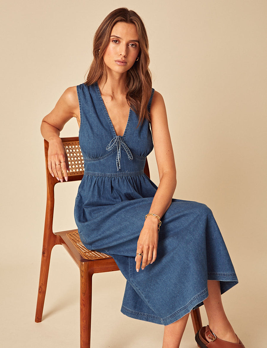 Mavi Denim Astra Midi Boy Elbise