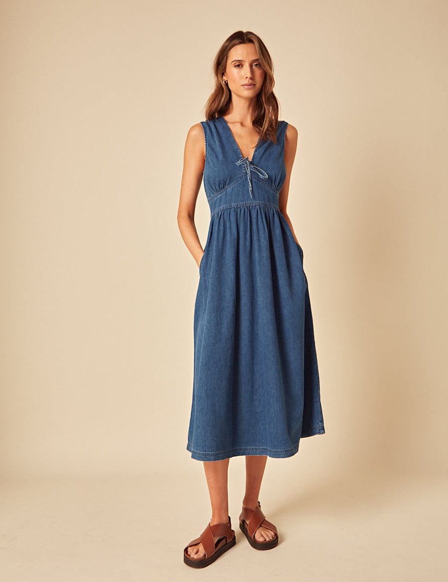 Mavi Denim Astra Midi Boy Elbise