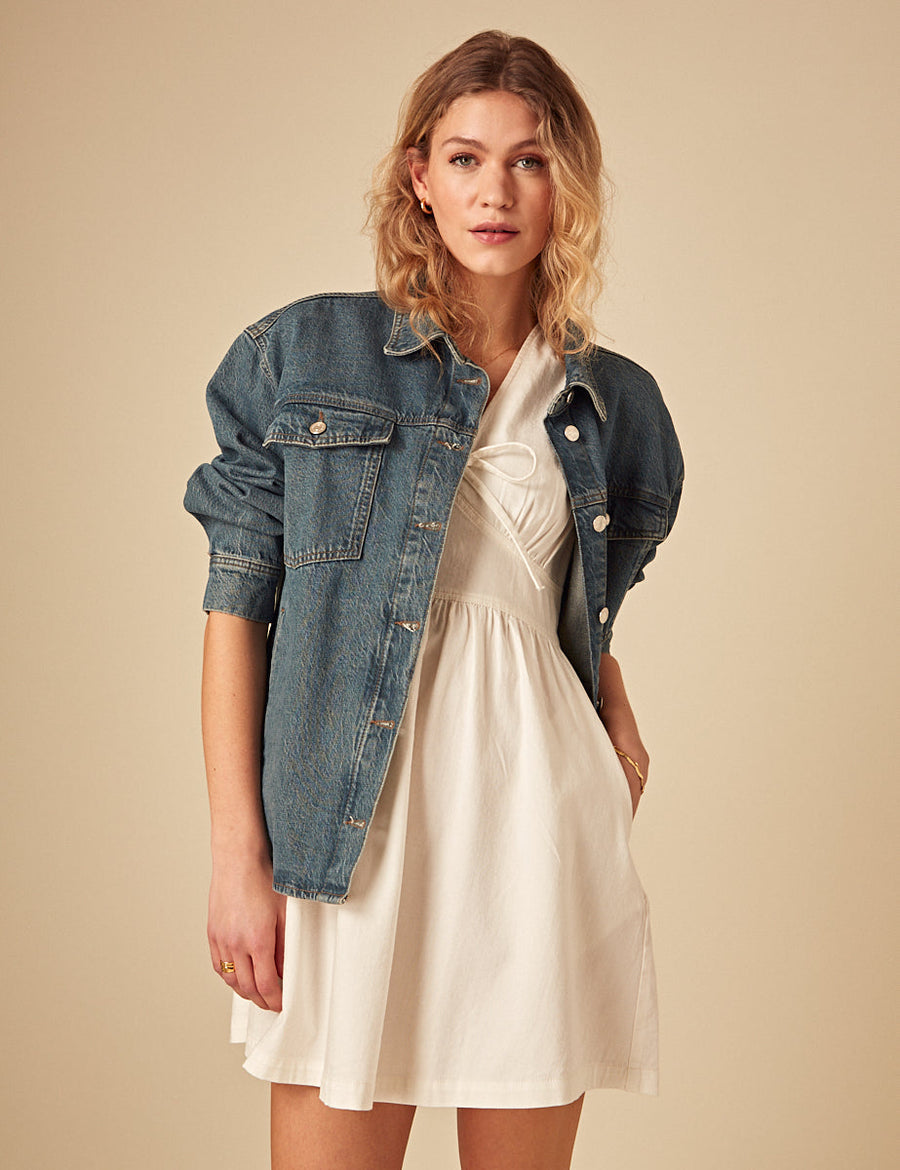 Krem Denim Astra Mini Boy Elbise