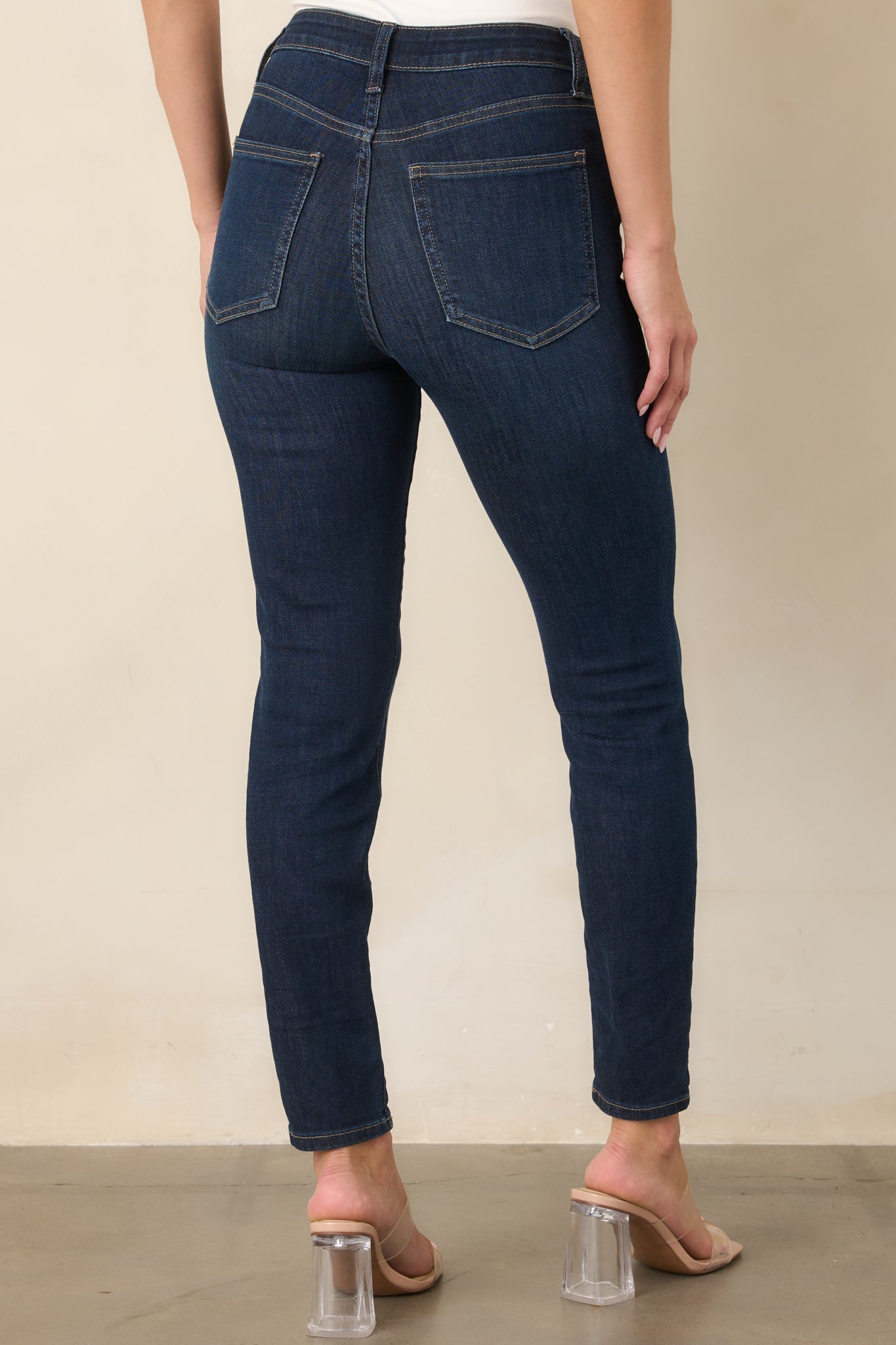 Koyu Mavi Yüksek Bel Skinny Jean