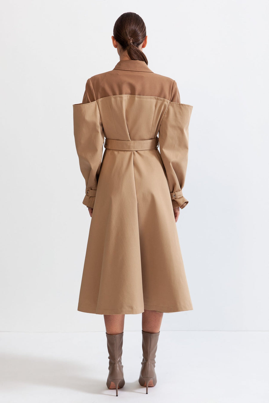 Çift Combined Trençkot Kaban - Nude