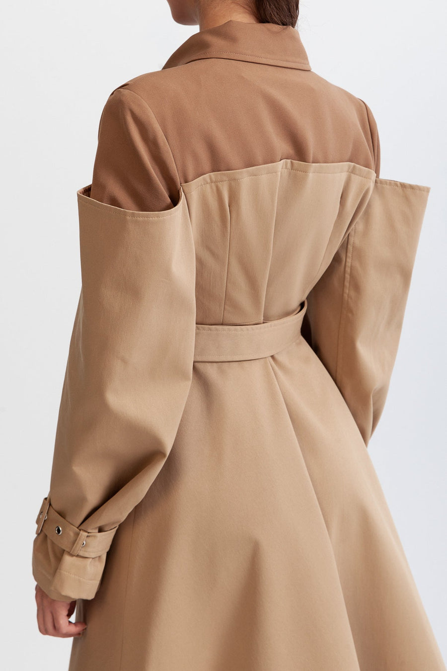 Çift Combined Trençkot Kaban - Nude