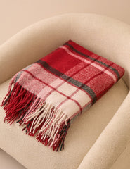 Kırmızı ve Beyaz Ekoseli Kareli Throw