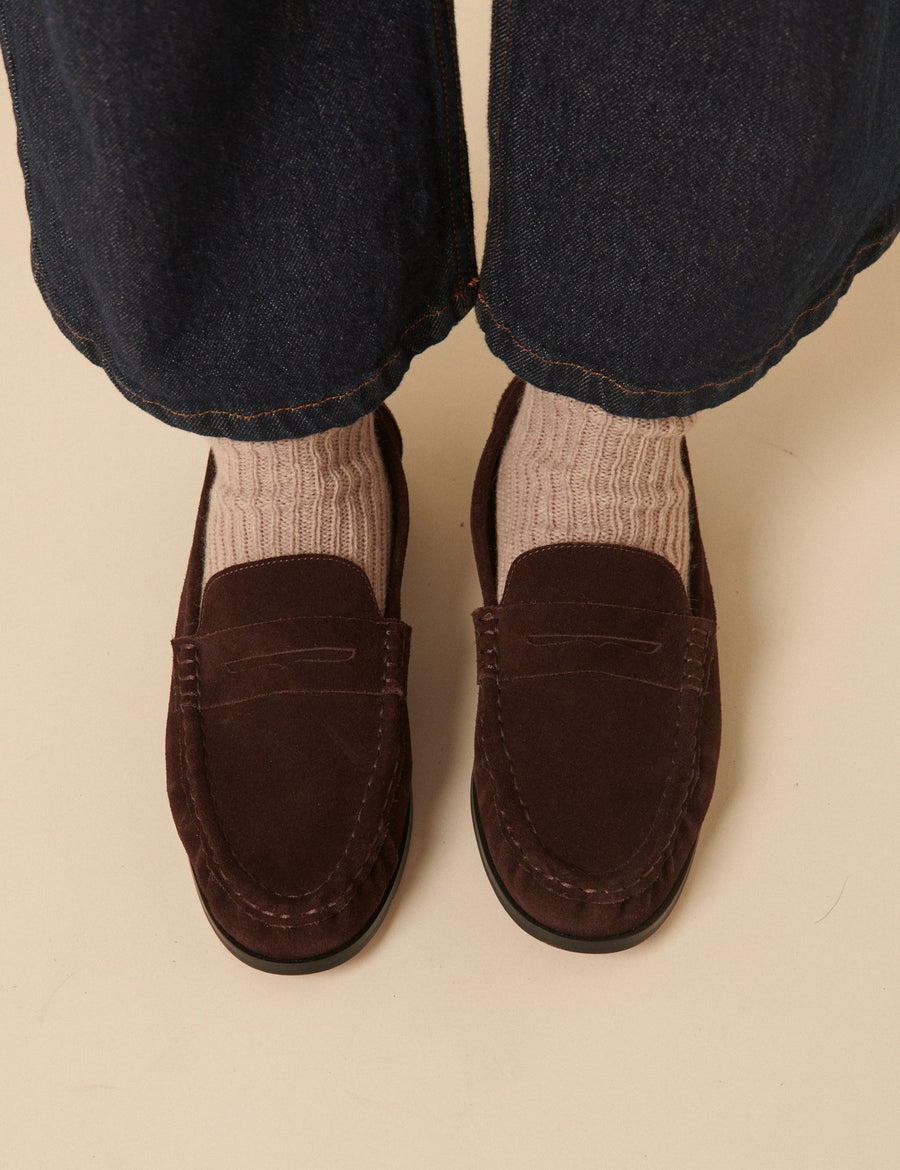 Kahverengi Süet Loafer Ayakkabı