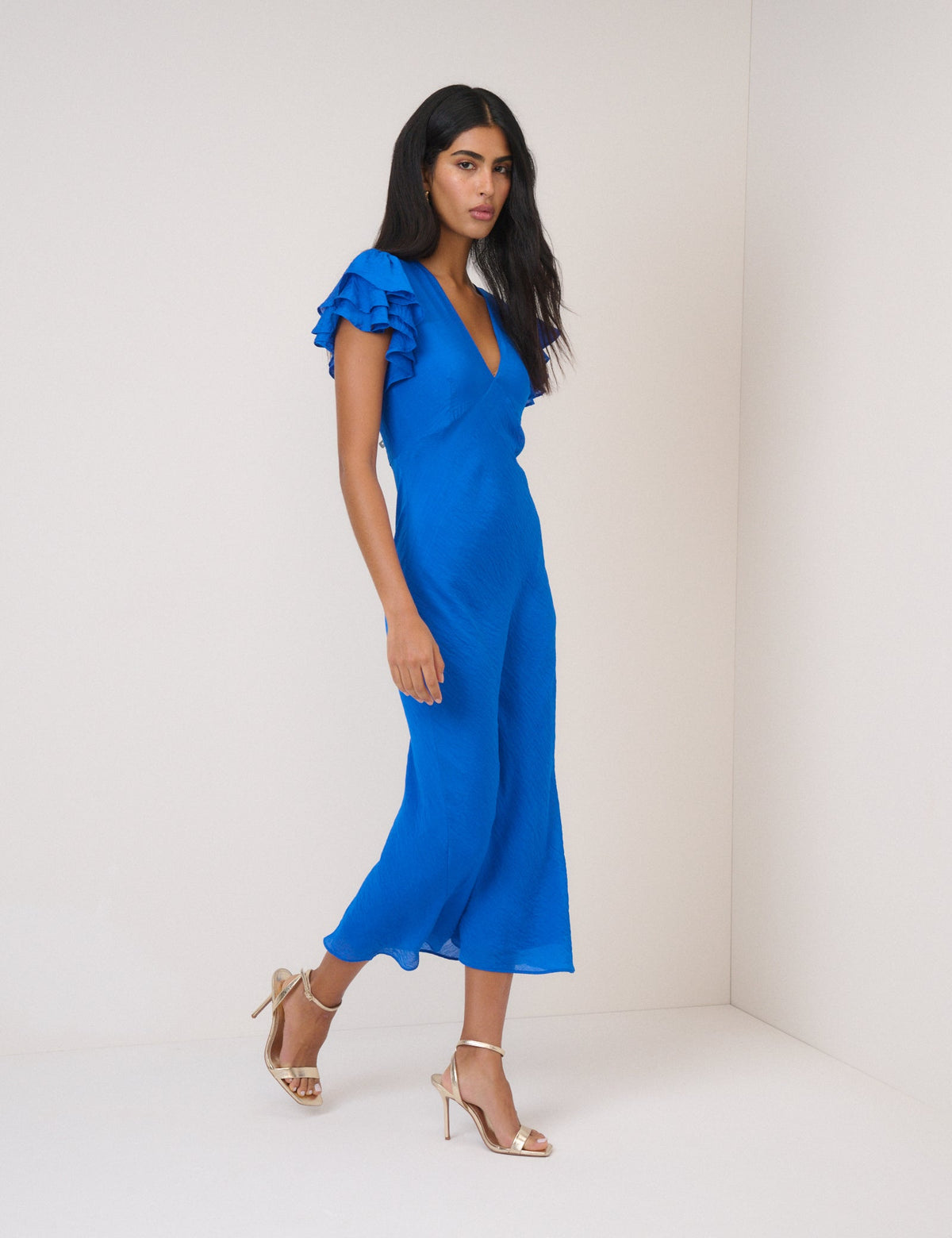 Electric Mavi Layla Midi Boy Elbise